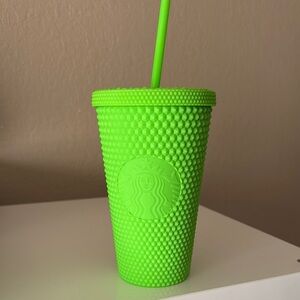 Starbucks Neon Green Tumbler with Straw